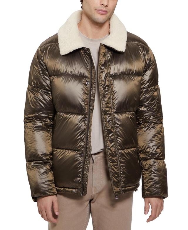 Guess Mens Puffer Jacket with Sherpa Collar Product Image