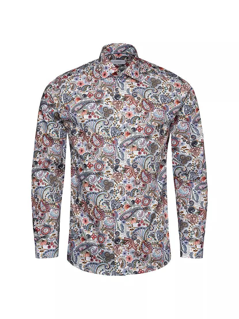 Paisley Cotton Button-Front Shirt Product Image