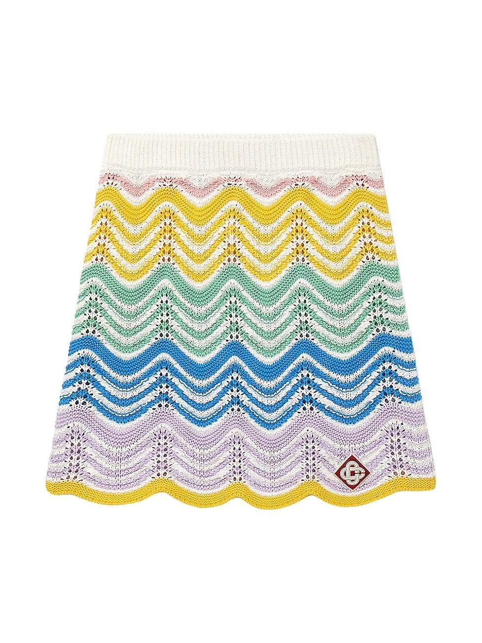 Womens Wave Crochet Miniskirt Product Image