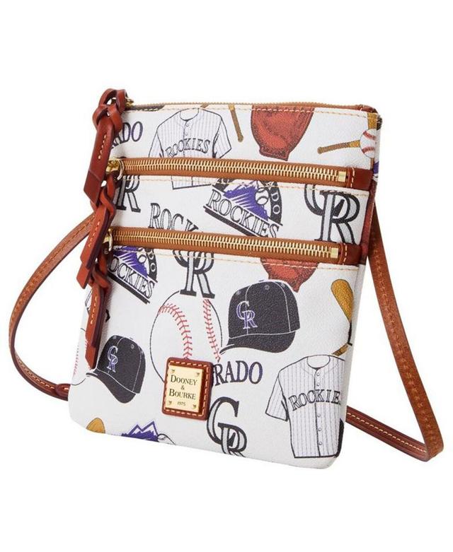 Womens Dooney & Bourke Colorado Rockies Game Day Triple-Zip Crossbody Purse Product Image