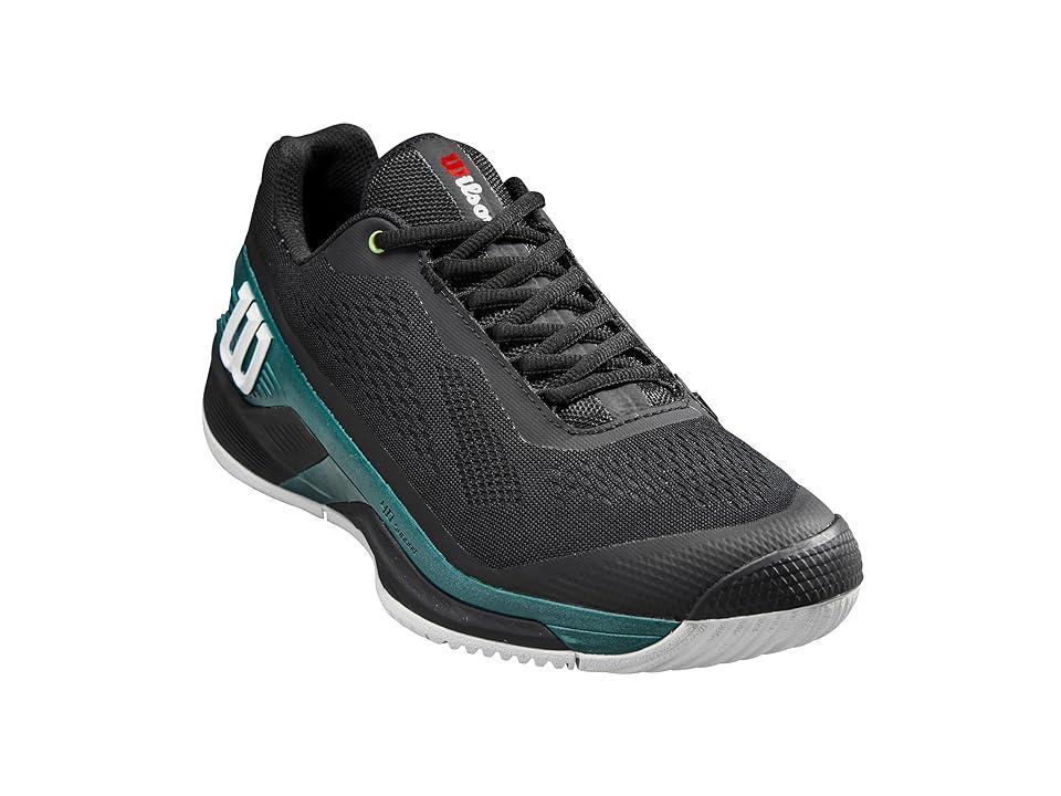 Wilson Rush Pro 4.0 Blade Black/Deep Teal) Men's Tennis Shoes Product Image