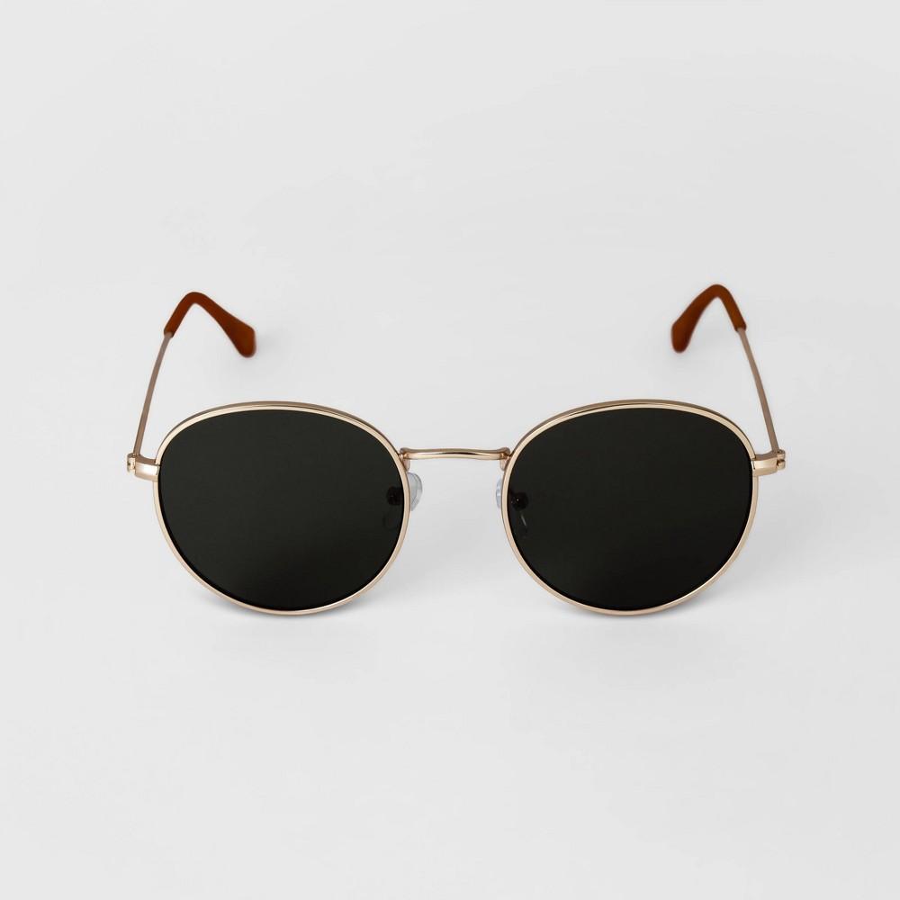 Mens Round Metal Sunglasses - Goodfellow & Co Green/Gold Product Image