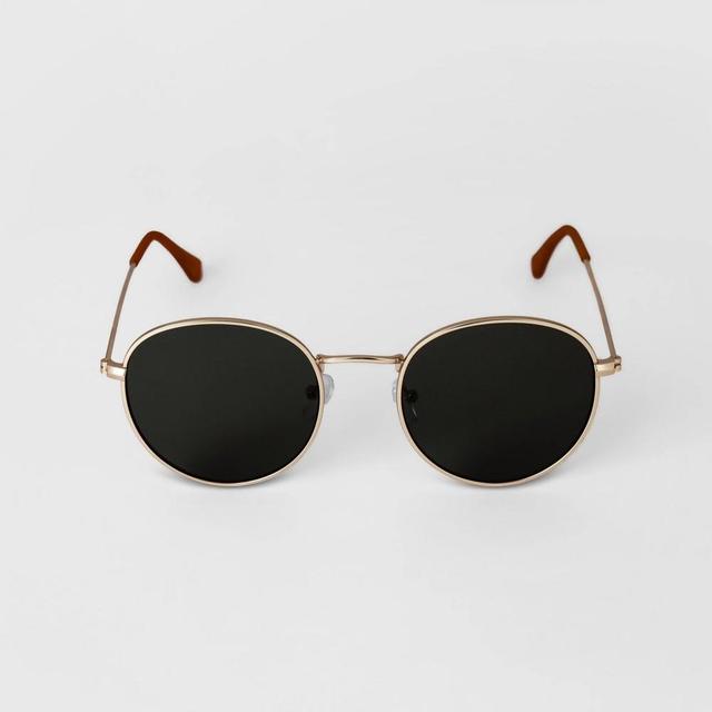 Mens Round Metal Sunglasses - Goodfellow & Co Gold Product Image