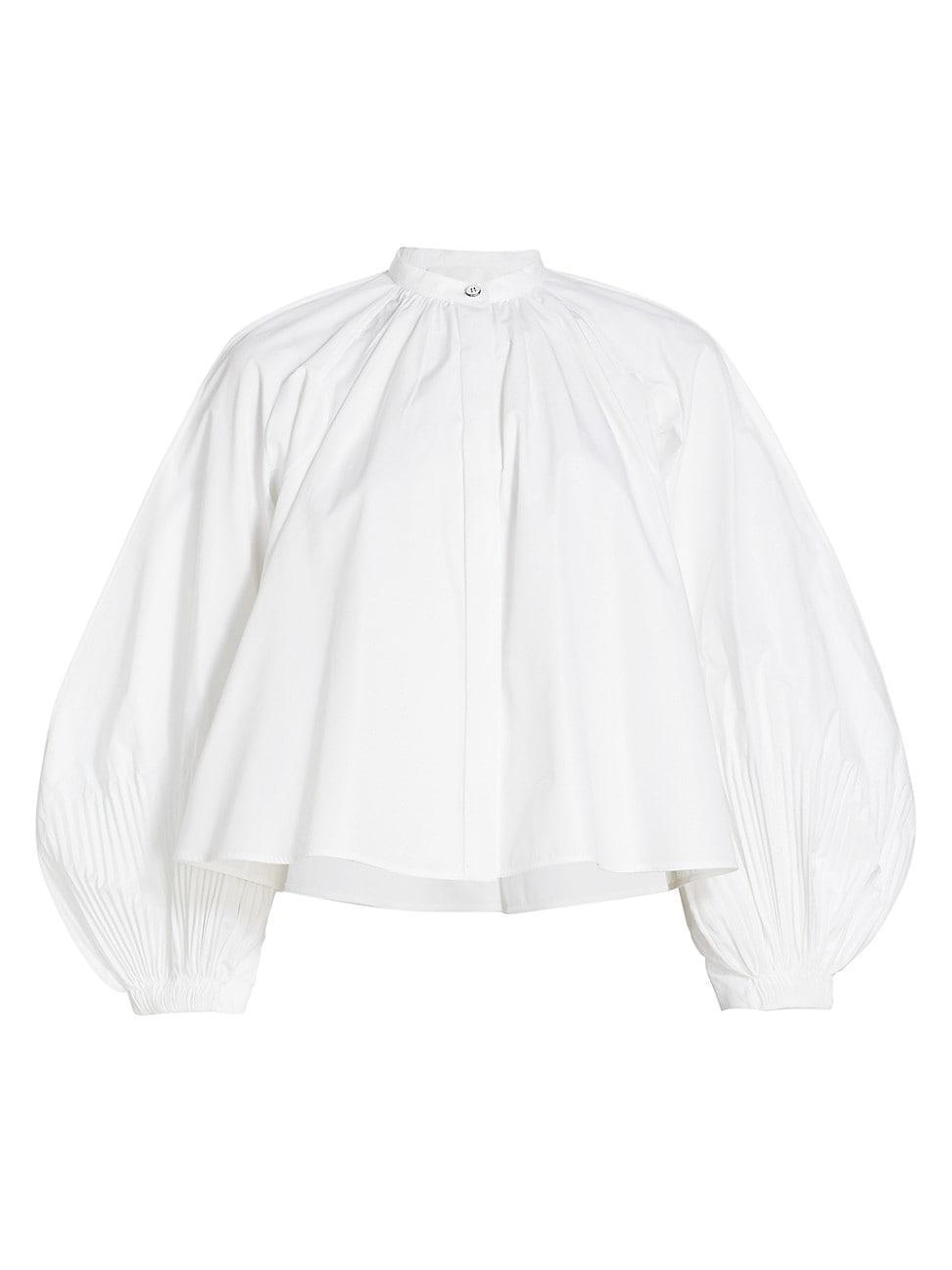 Womens Poplin Puff-Sleeve Shirt Product Image