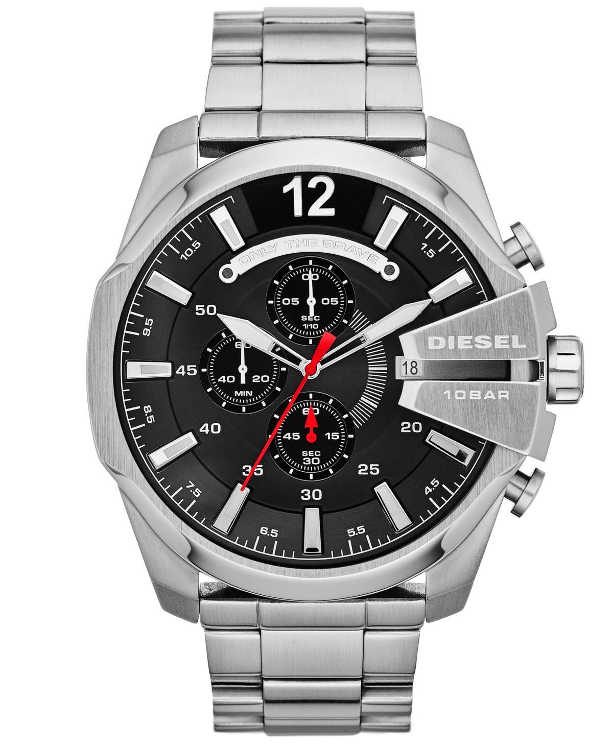 Diesel Mens Chronograph Mega Chief Stainless Steel Bracelet Watch 59x51mm DZ4308 Product Image