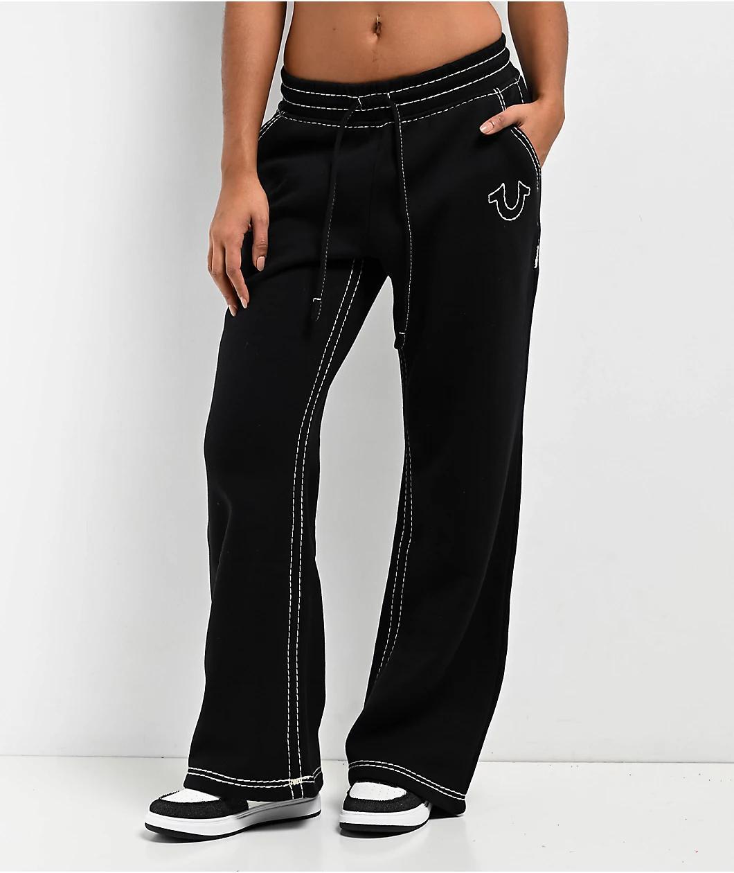 True Religion Super T Fleece Black Sweatpants Product Image