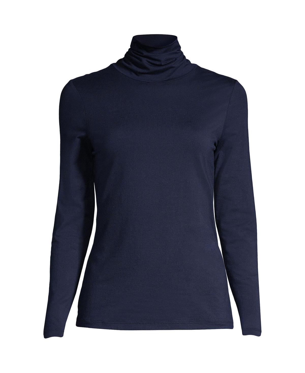 Womens Lands End Lightweight Fitted Turtleneck Product Image