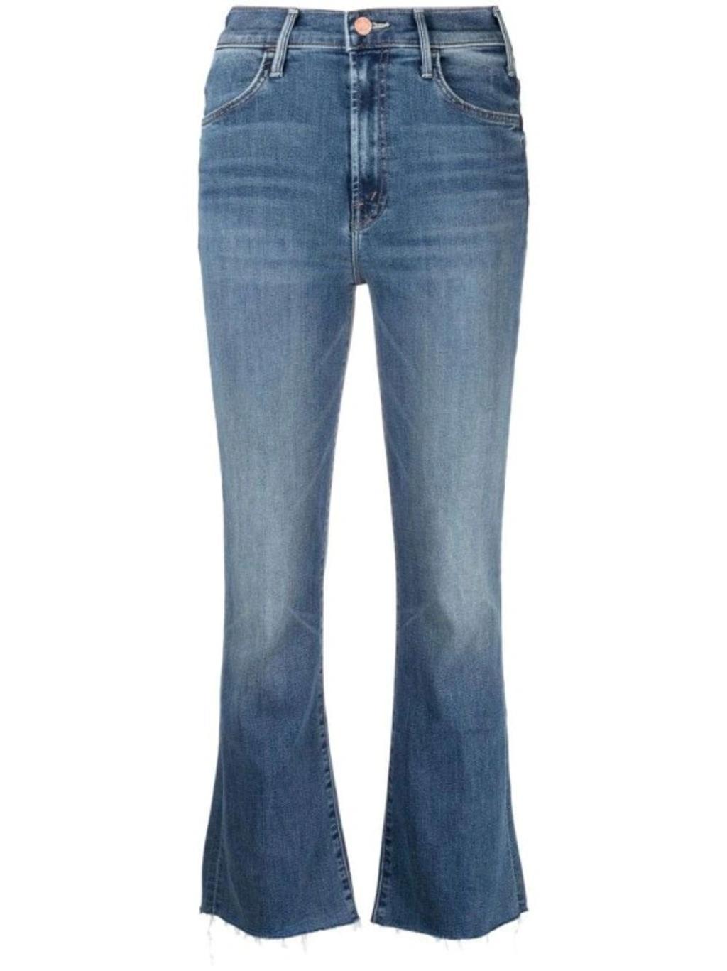 The Hustler Ankle Frayed Denim Jeans In Blue Product Image