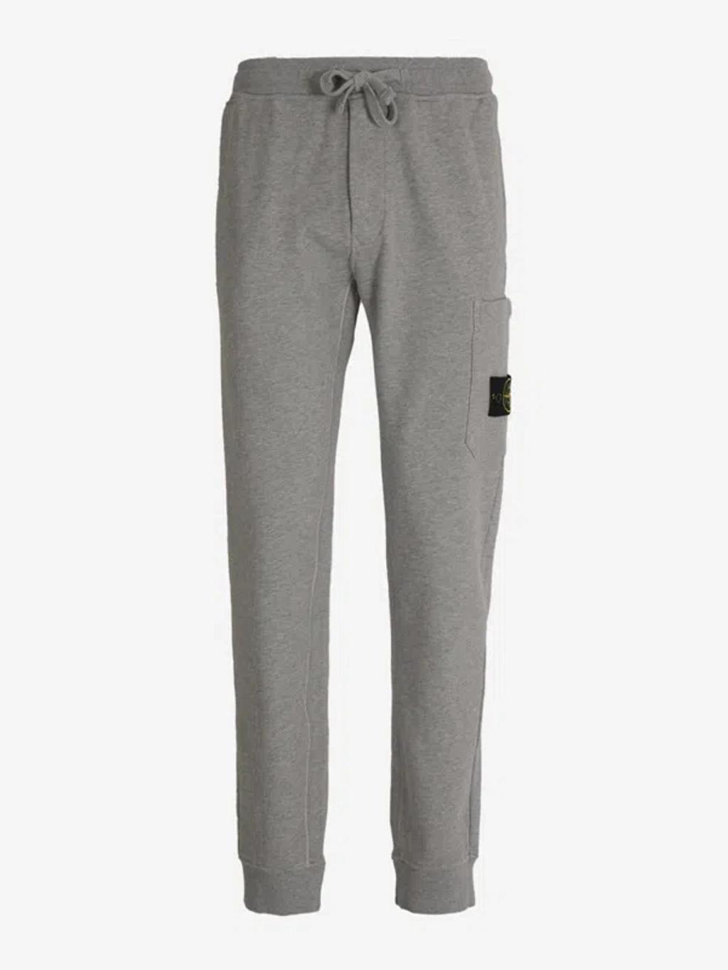 Cotton Cargo Joggers In Light Grey Product Image