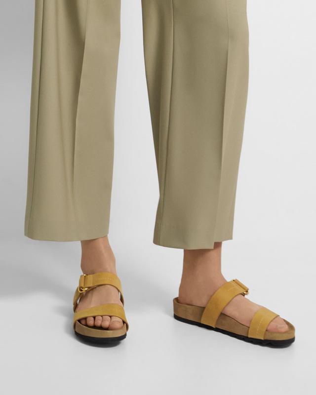 Buckled Slide Sandal in Nubuck Leather Product Image