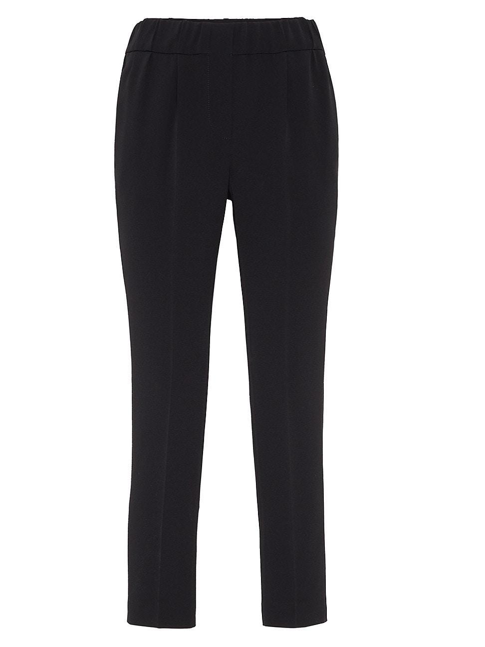 Classic Elastic-Waist Cropped Silk Trousers Product Image