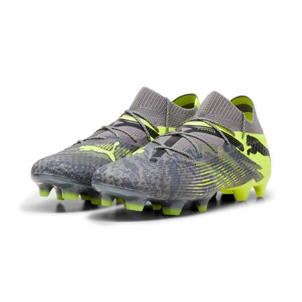 PUMA FUTURE 7 ULTIMATE RUSH Firm Ground/Artificial Ground Men's Soccer Cleats Shoes in Strong Grey/Cool Dark Grey/Electric Lime Product Image