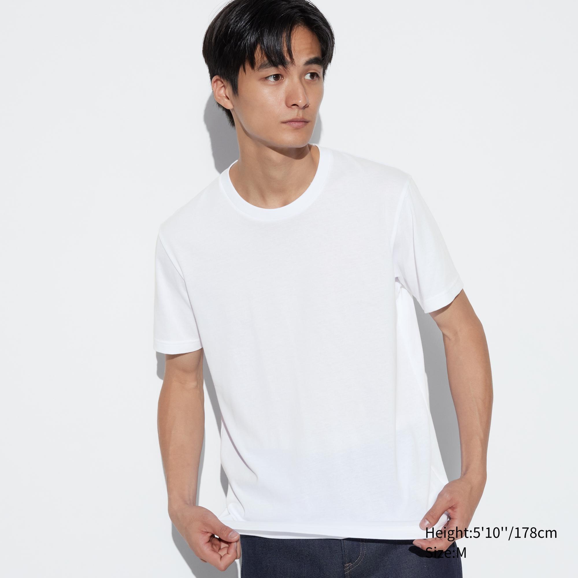 Mens Dry Color Crew Neck T-Shirt with Quick-Drying White 2XL UNIQLO US Product Image