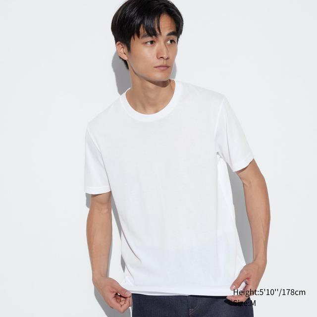 Mens Dry Color Crew Neck T-Shirt with Quick-Drying White 3XL UNIQLO US Product Image