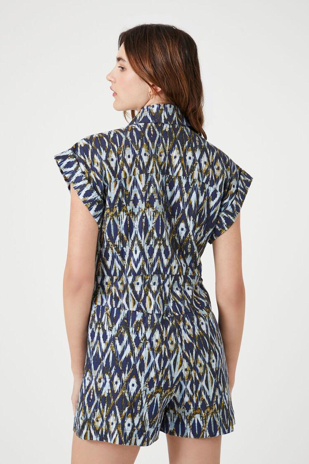 Linen-Blend Geo Print Romper | Forever 21 Product Image