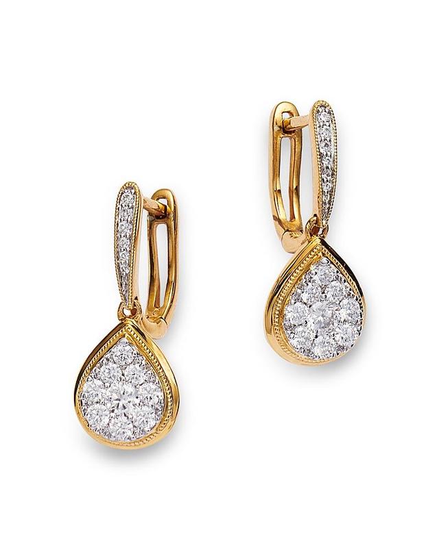 Bloomingdales Diamond Cluster Drop Earrings in 14K Yellow Gold, 0.75 ct. t. w. - 100% Exclusive Product Image