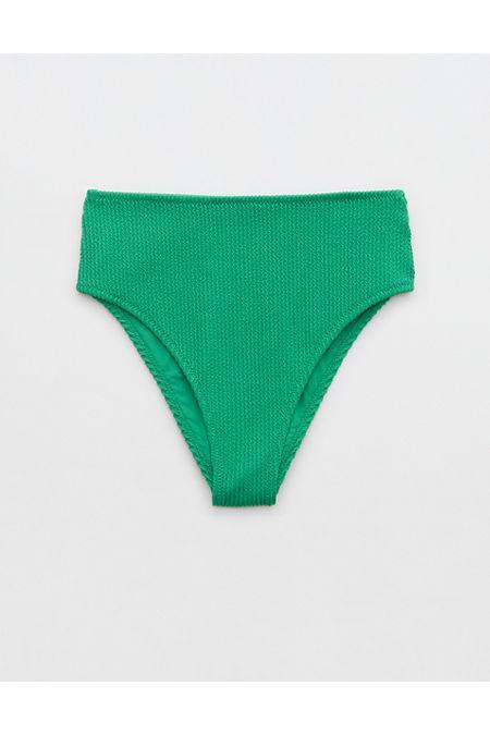 Aerie Crinkle High Cut Cheeky Bikini Bottom Women's Product Image