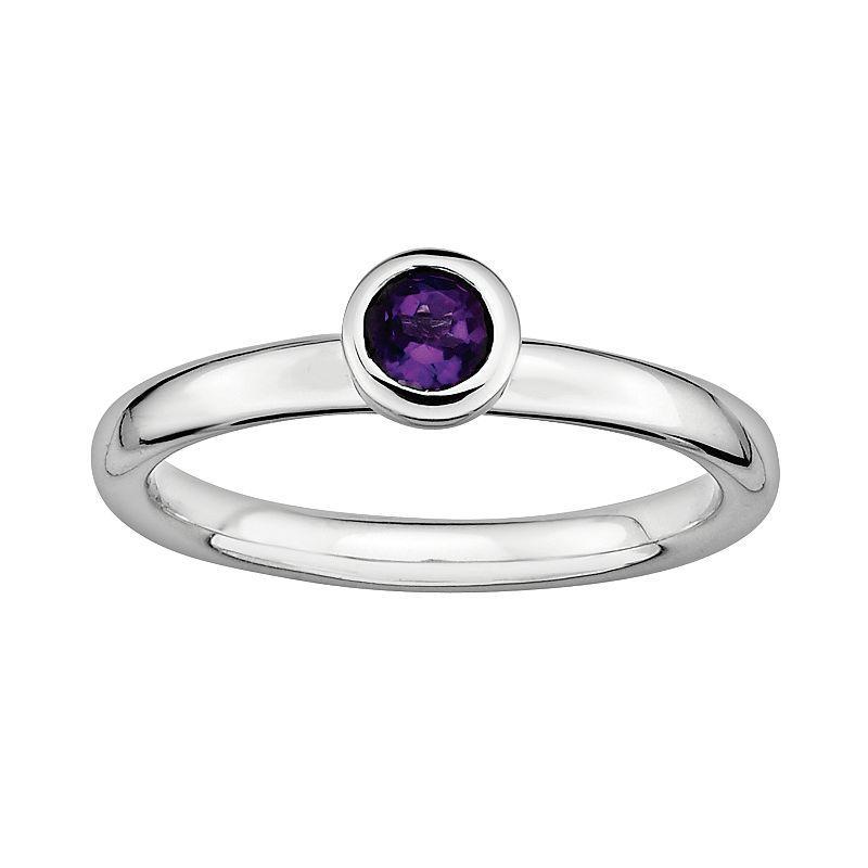 Stacks & Stones Sterling Silver Amethyst Stack Ring, Womens Purple Product Image