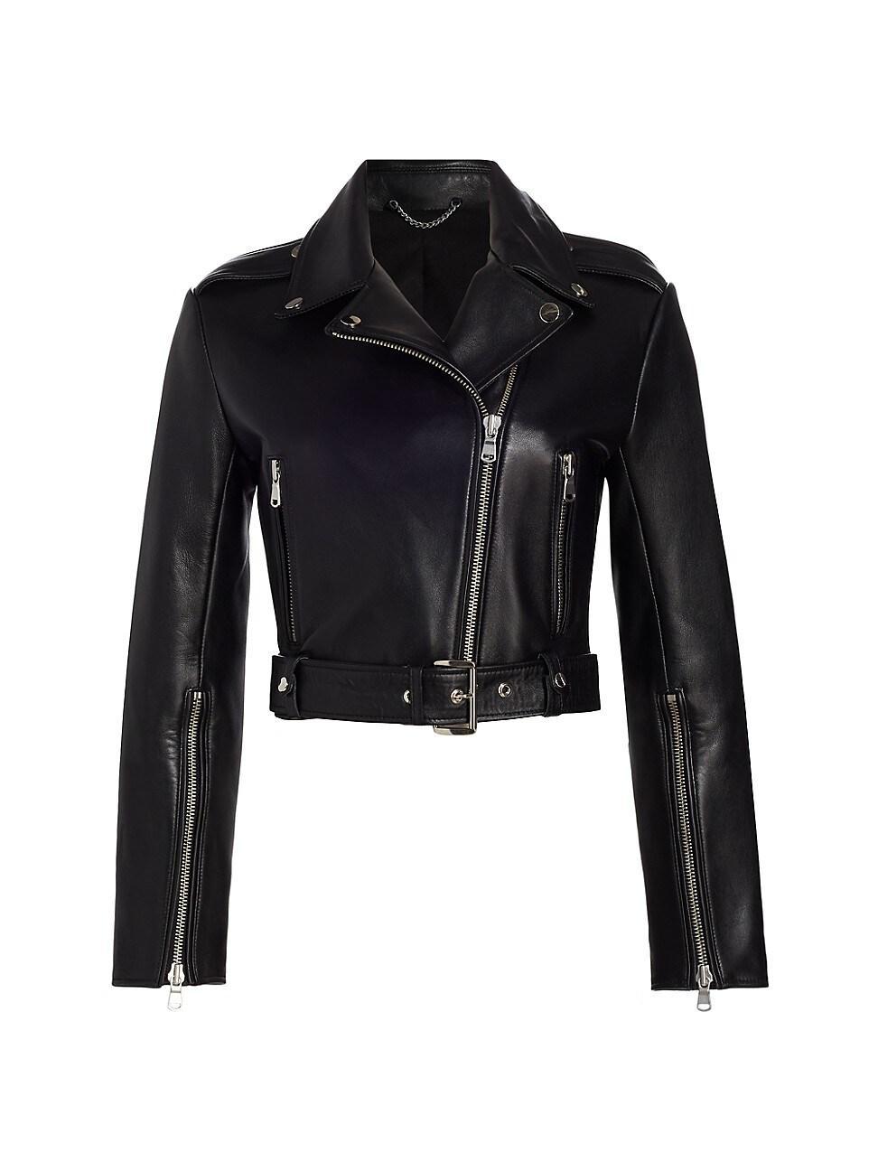 Womens Monroe Leather Moto Jacket Product Image