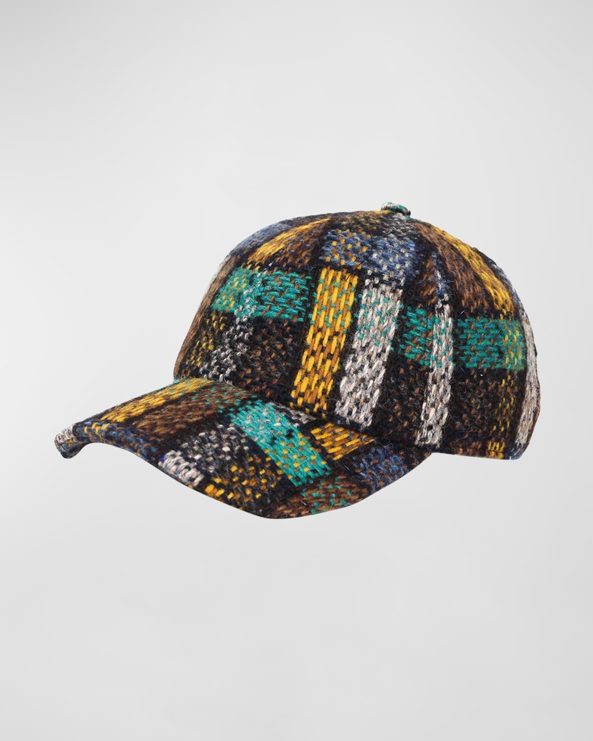 Mens Plaid-Print Wool Baseball Cap Product Image