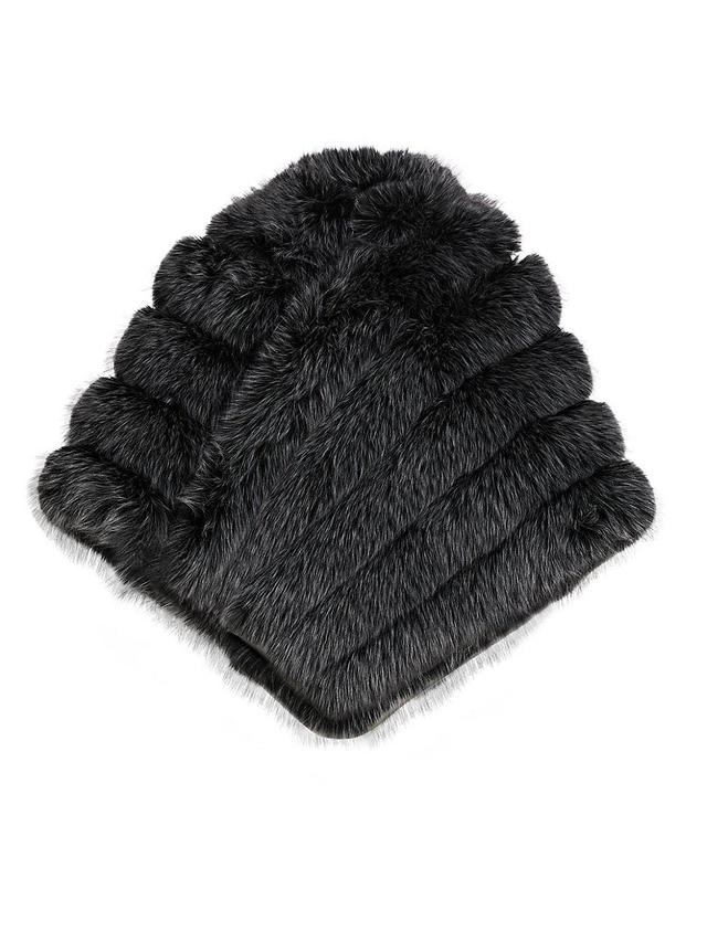 Womens Faux-Fox-Fur Cape Product Image