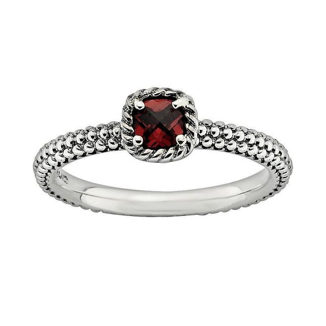 Stacks & Stones Sterling Silver Garnet Stack Ring, Womens Red Product Image