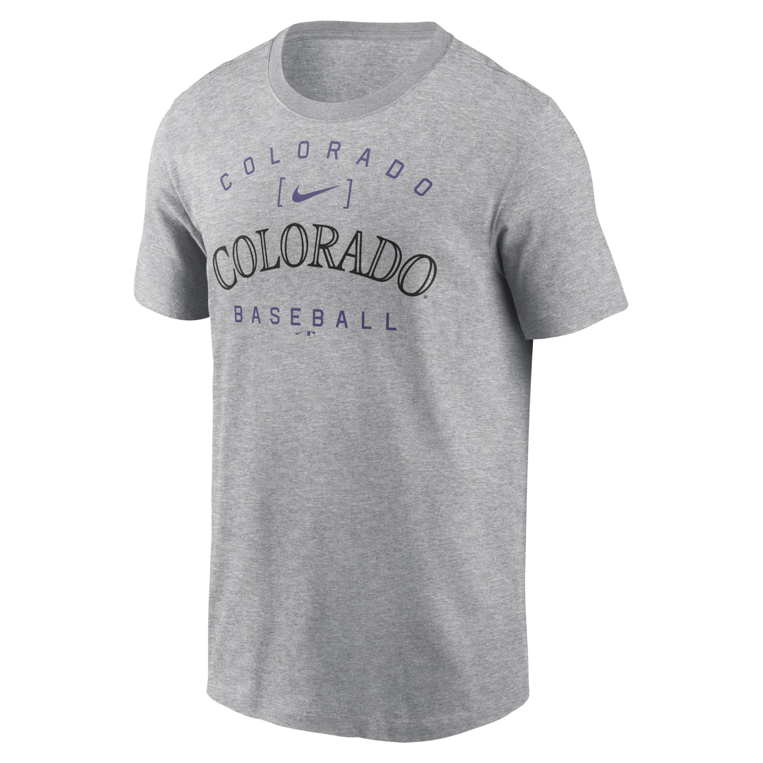 Mens Nike Heather Gray Colorado Rockies Home Team Athletic Arch T-Shirt Product Image