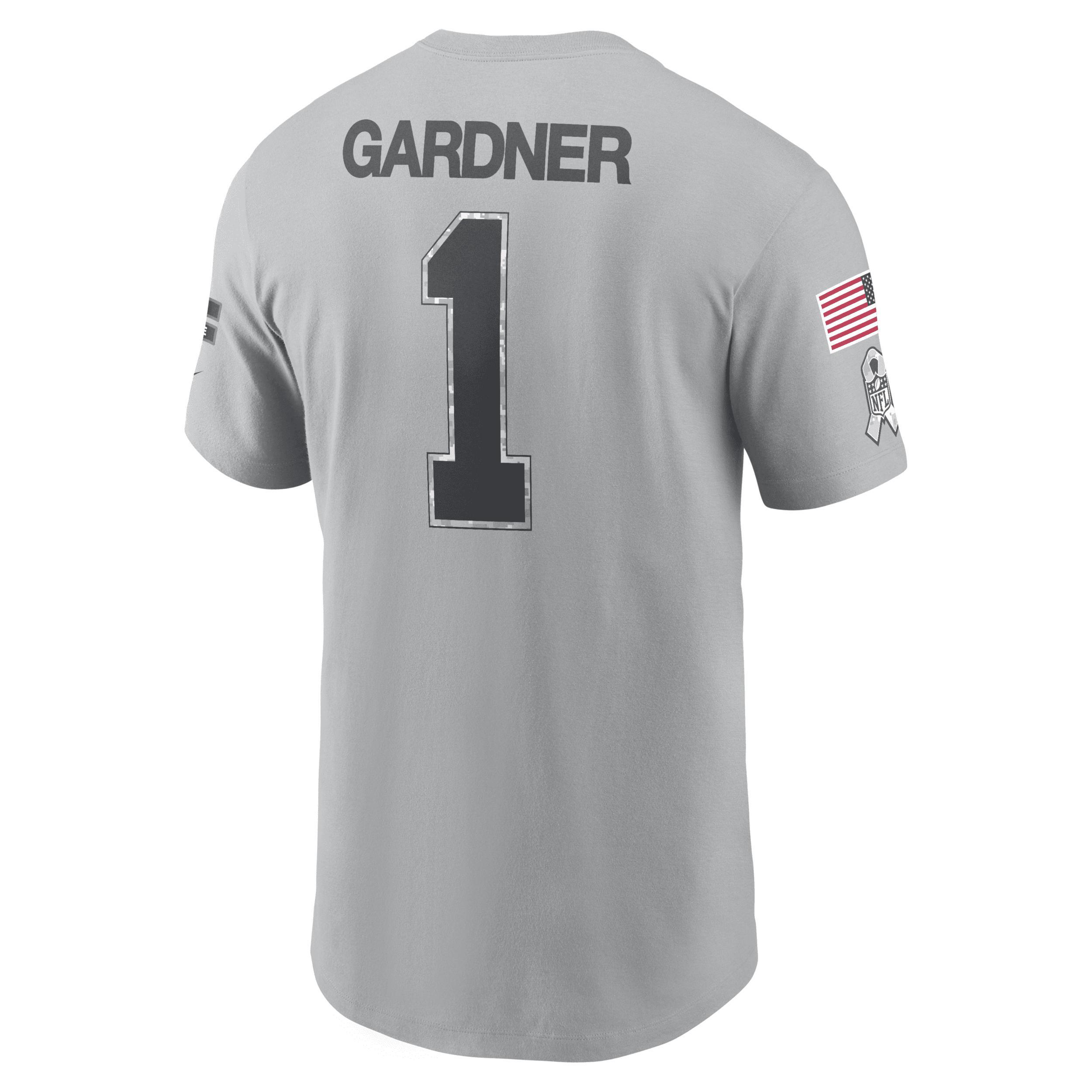 Sauce Gardner New York Jets Salute to Service Nike Men's NFL T-Shirt Product Image