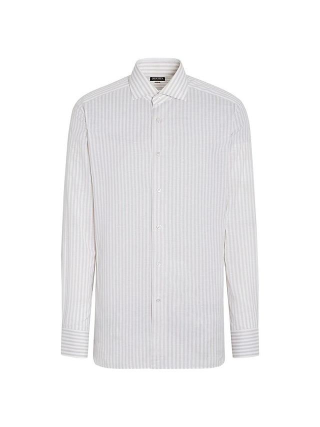 Mens Centoventimila Cotton and Linen Shirt Product Image