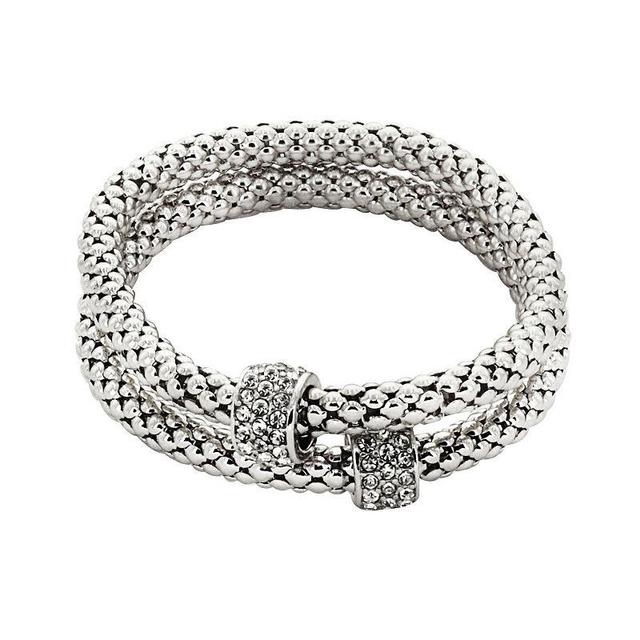 Pannee by Panacea Silver Tone Stretch Fireball Bracelet 2-piece Set, Womens Product Image