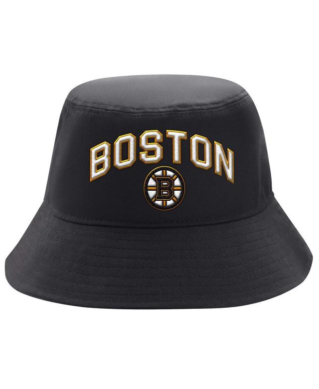 Starter Mens Black Boston Bruins Arch Logo Bucket Hat Product Image