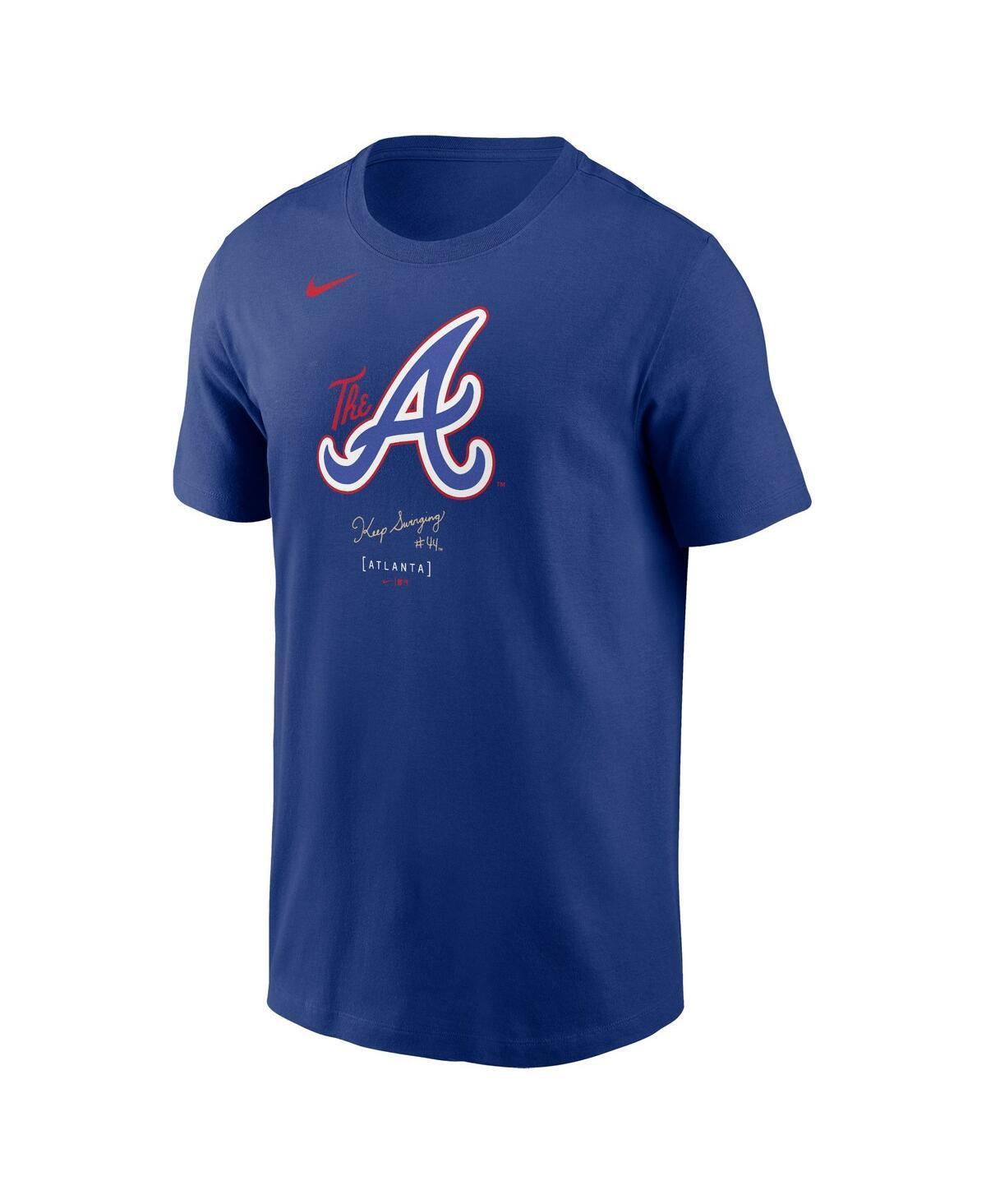 NIKE Men's  Royal Atlanta Braves City Connect Large Logo T-shirt Product Image