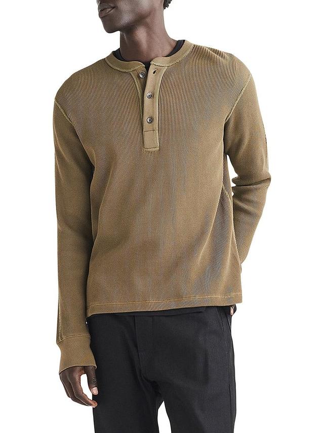 Mens Icon Waffle-Knit Long-Sleeve Henley Product Image