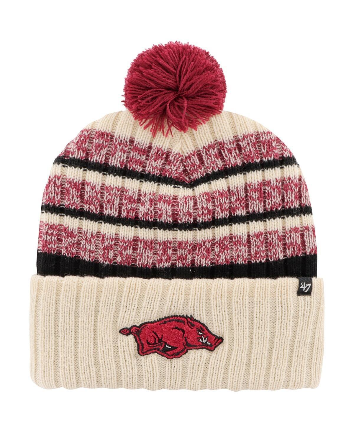 Mens 47 Khaki Arkansas Razorbacks Tavern Cuffed Knit Hat with Pom Product Image