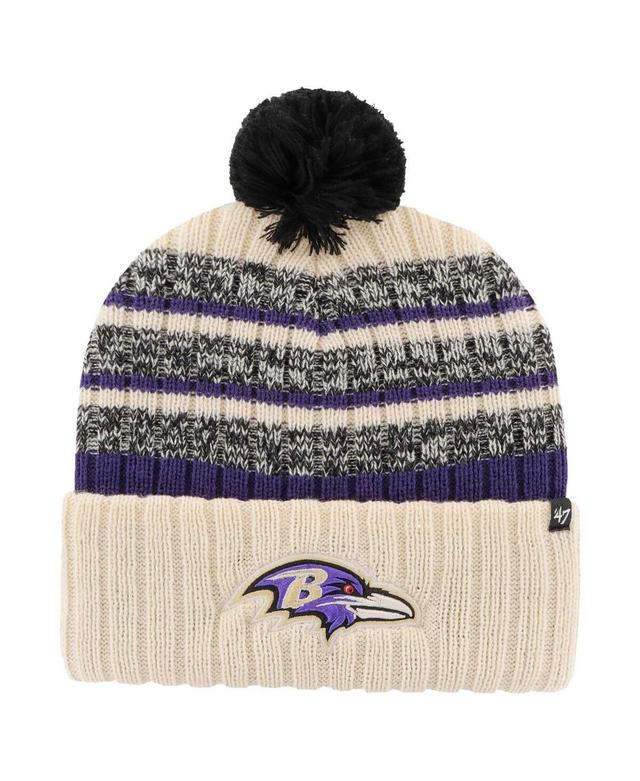 Mens 47 Brand Natural Baltimore Ravens Tavern Cuffed Knit Hat with Pom Product Image