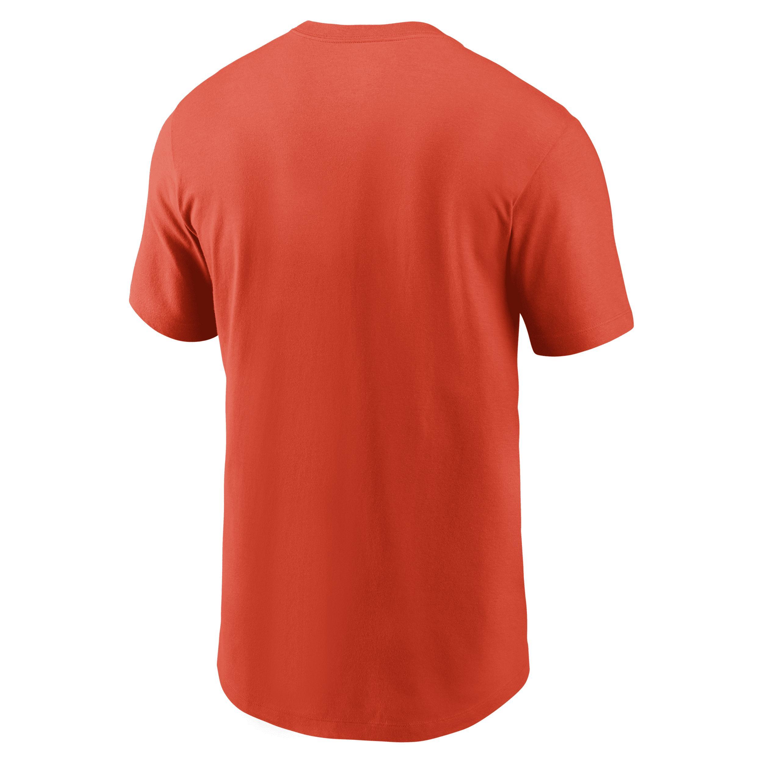 Nike Mens Orange Cleveland Browns Primetime Wordmark Essential T-Shirt Product Image