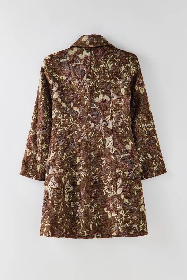 Vintage Tapestry Pattern Longline Trench Coat Product Image