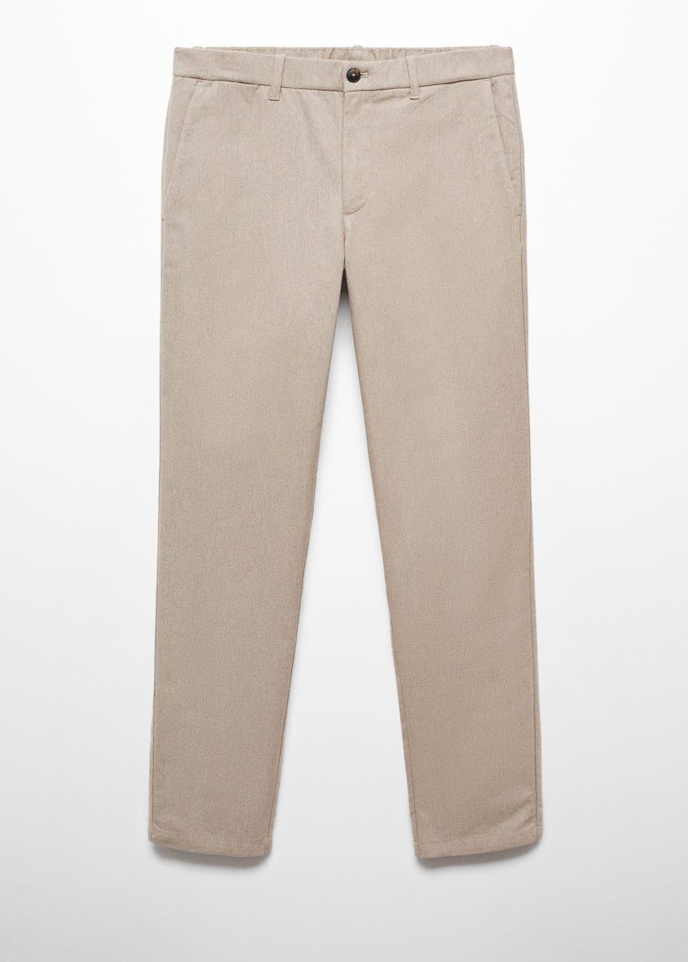 MANGO MAN - Slim fit structured cotton pants beigeMen Product Image