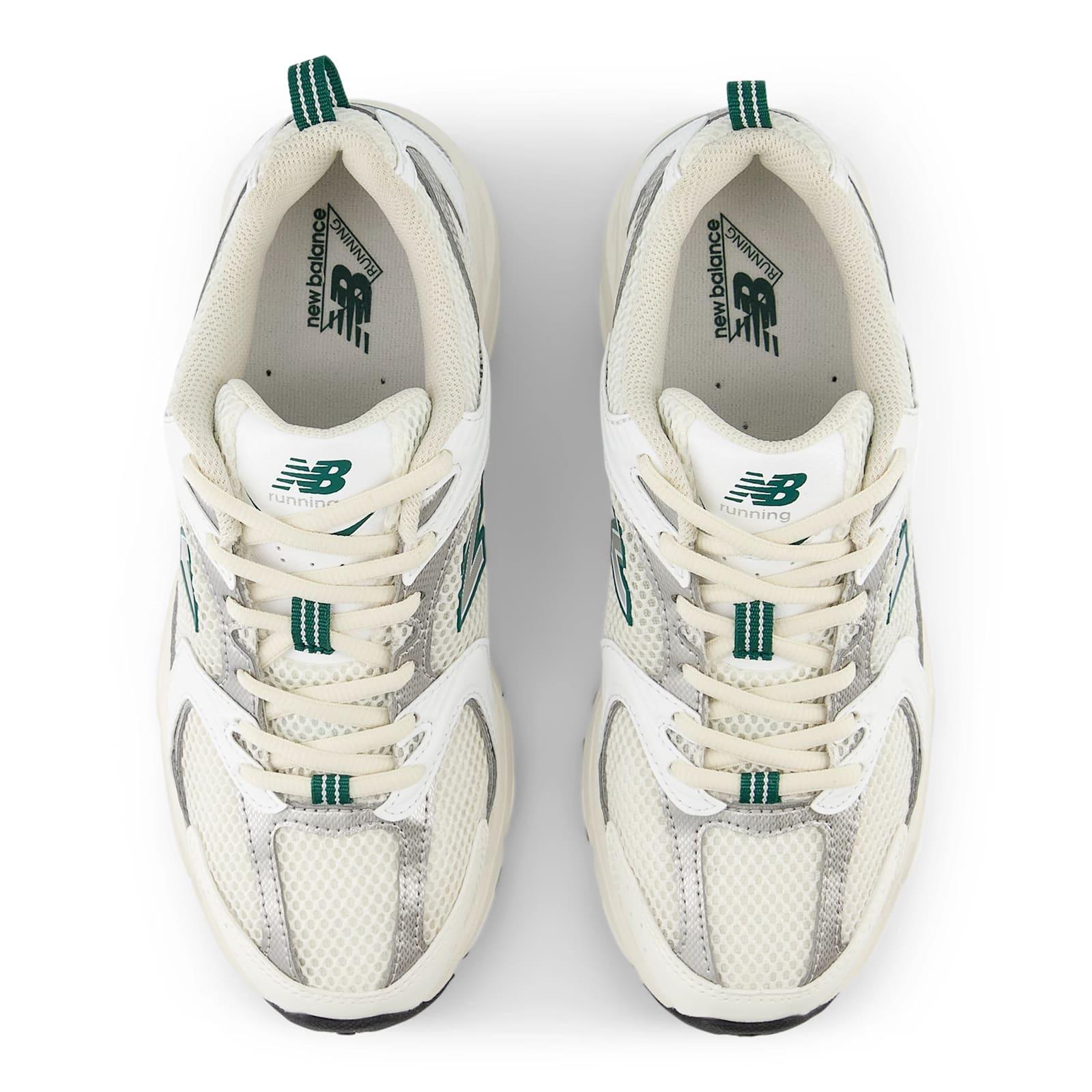 NEW BALANCE 530 Panelled Mesh Sneakers In White And Green Product Image