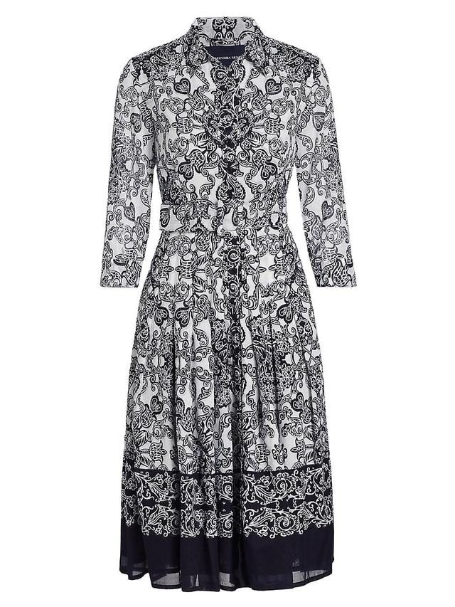 Womens Audrey Cotton Paisley Knee-Length Dress Product Image