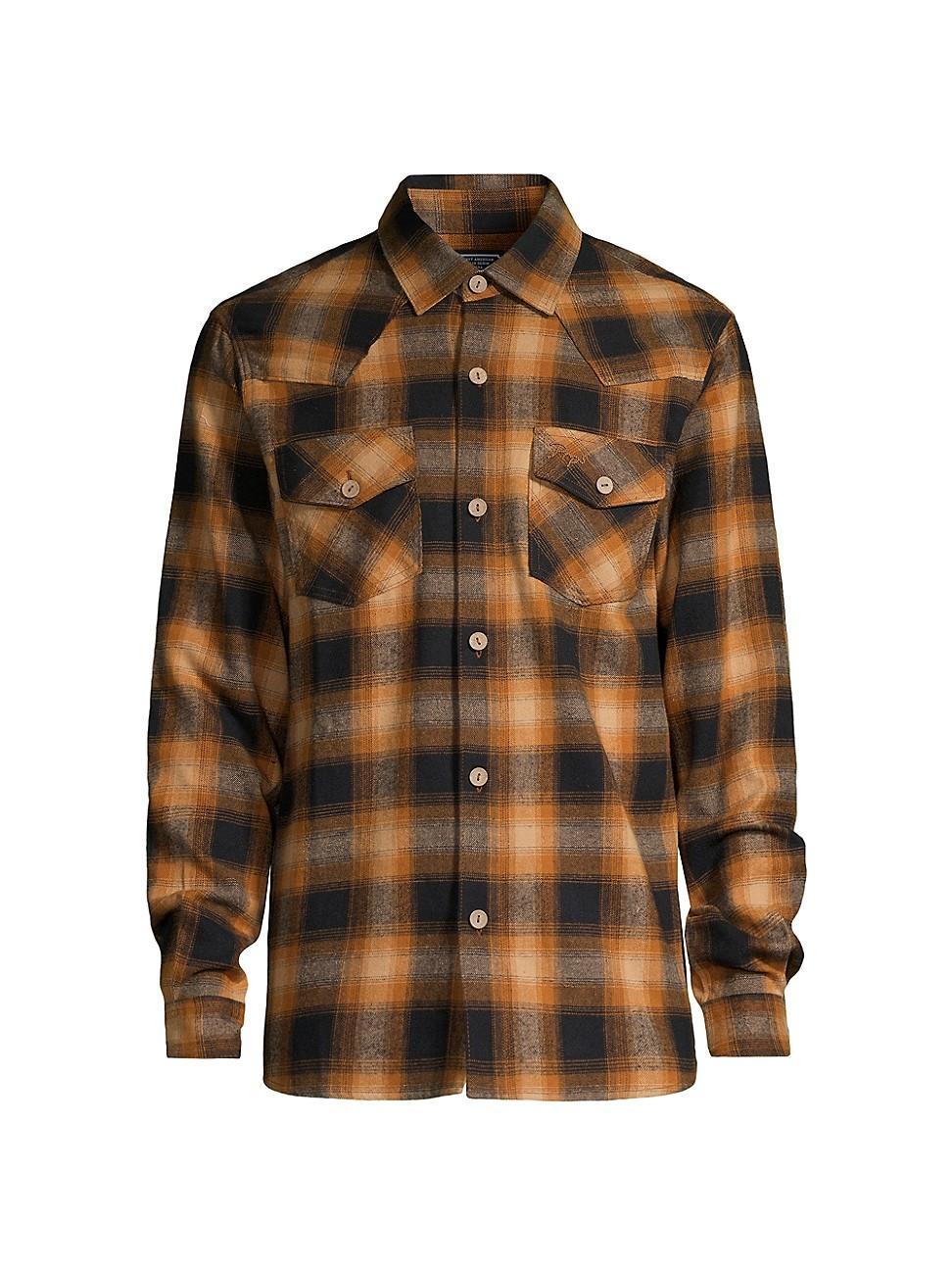 Mens Flack Plaid Button-Front Shirt Product Image