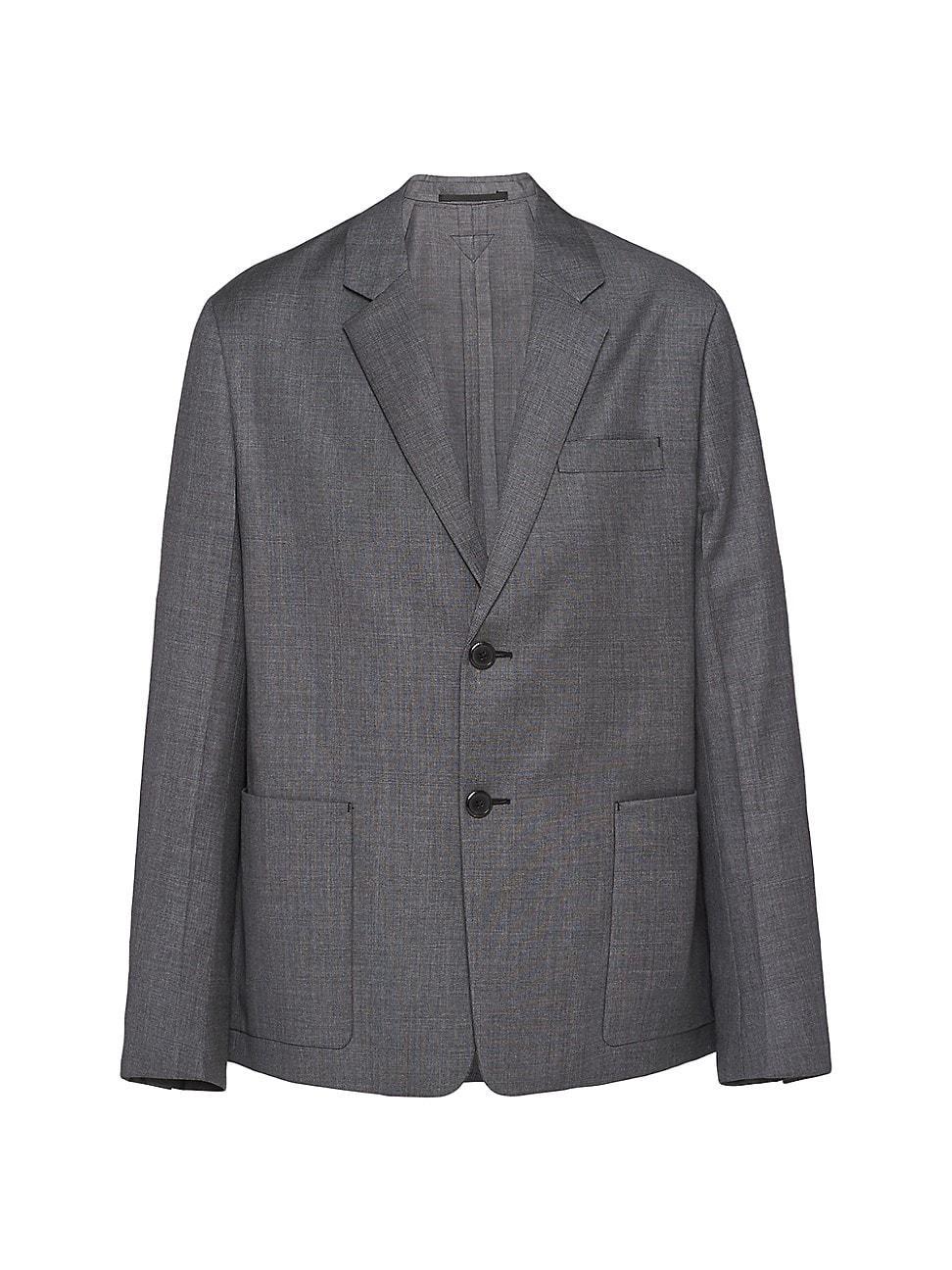 Mens Single-Breasted Wool Jacket Product Image