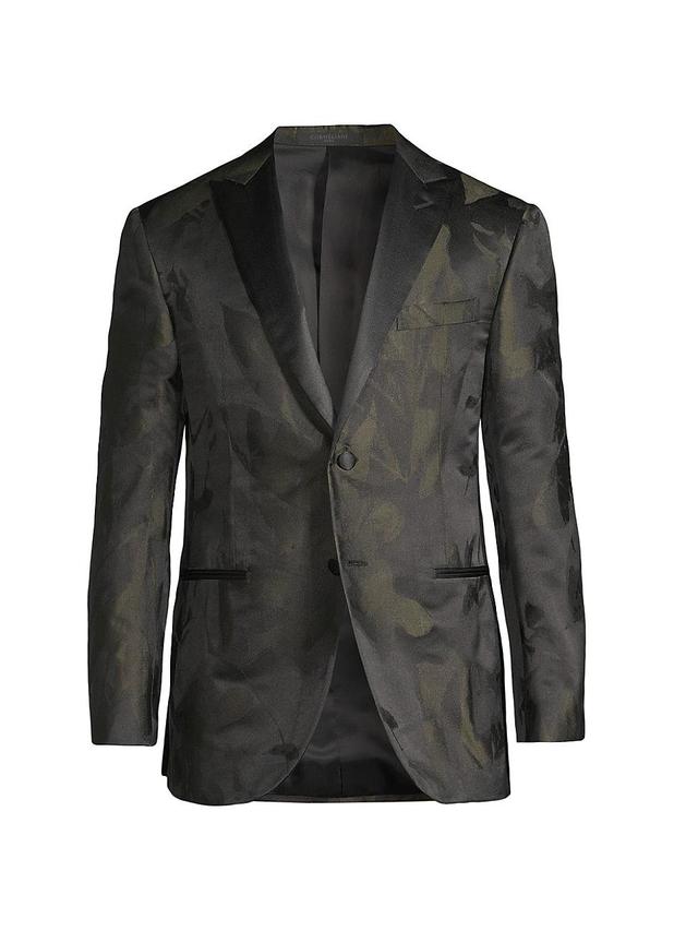 Mens Floral Silk Two-Button Dinner Jacket Product Image