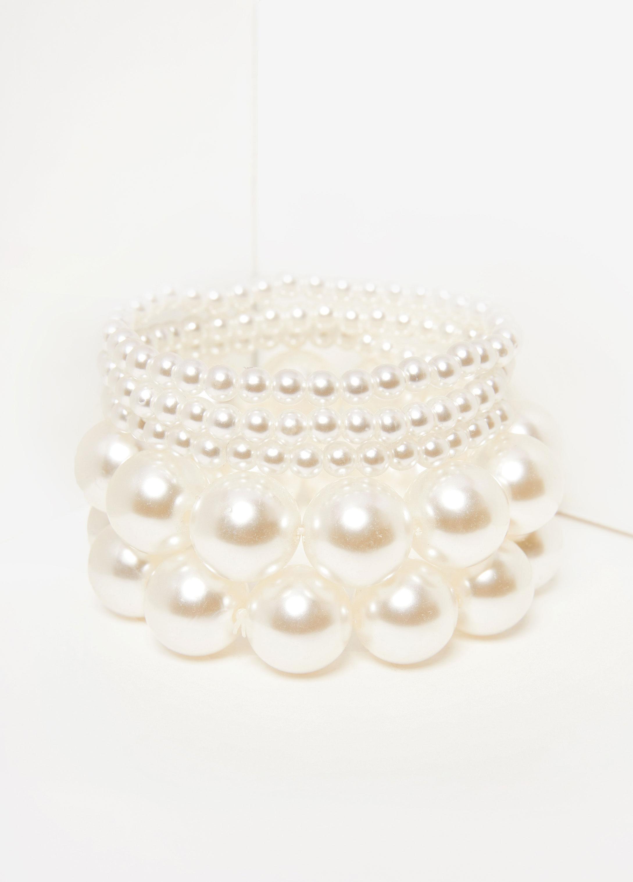 Plus Size Faux Pearl Bracelet Set Ashley Stewart Product Image