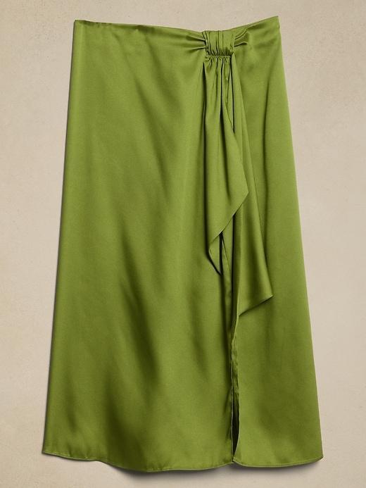 Silky Crepe Sarong Midi Skirt Product Image