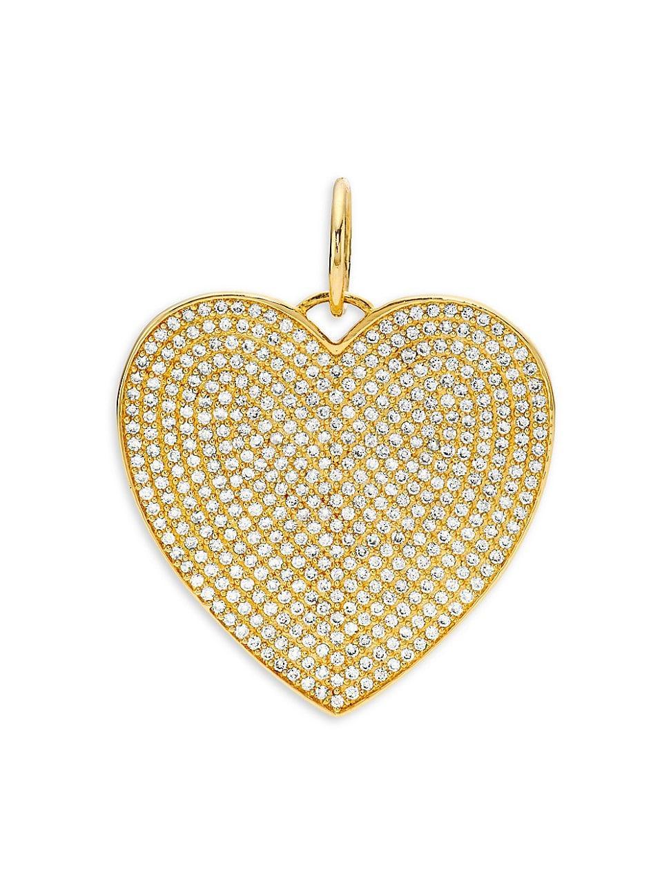 Womens 14K Yellow Gold & 1.06 TCW Diamond Heart Pendant Product Image