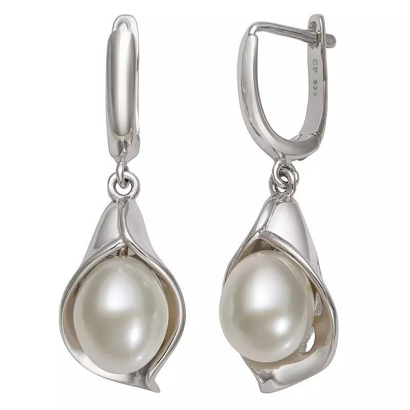 Sterling Silver Freshwater Pearl Drop Earrings, Womens Product Image