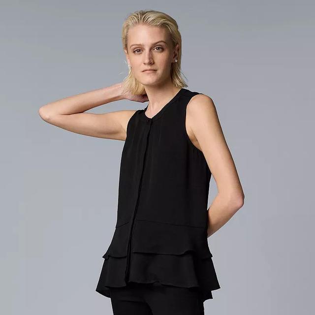 Womens Simply Vera Vera Wang Sleeveless Flounce Shirt Product Image