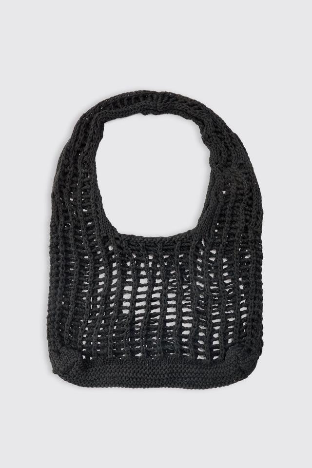 Open Knit Tote Bag | boohooMAN USA Product Image