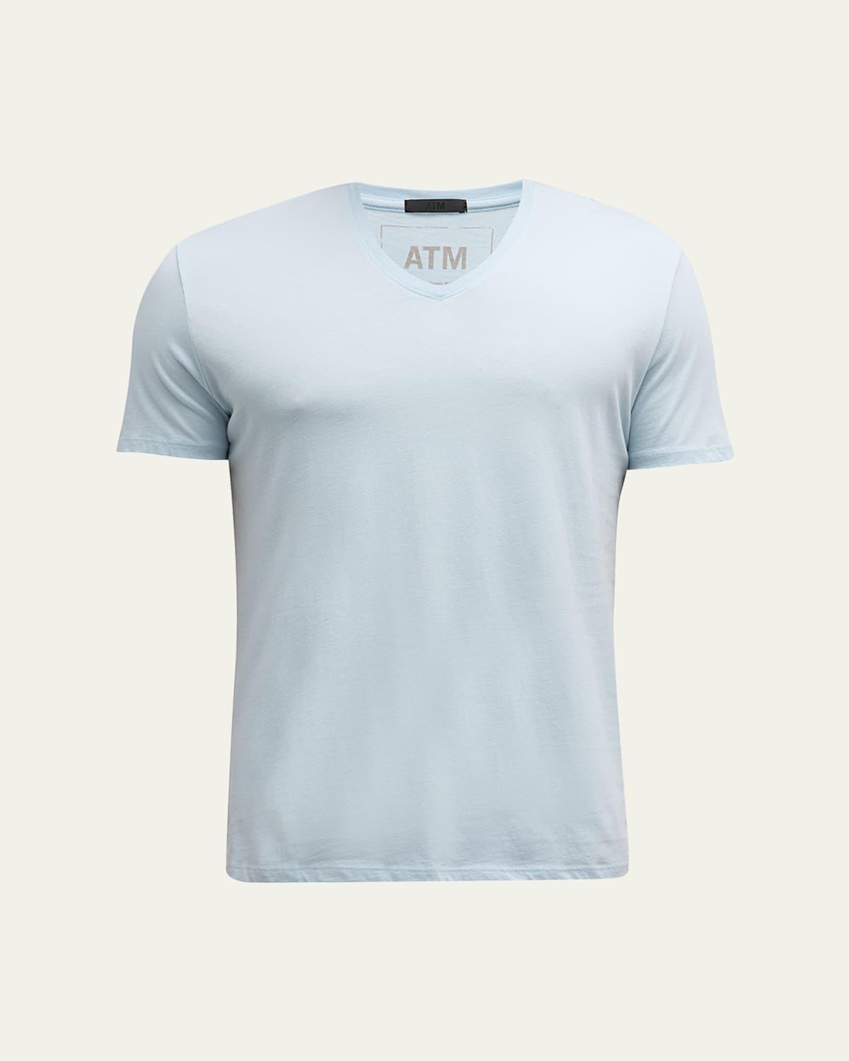 Mens Slim Fit V-Neck Cotton T-Shirt Product Image